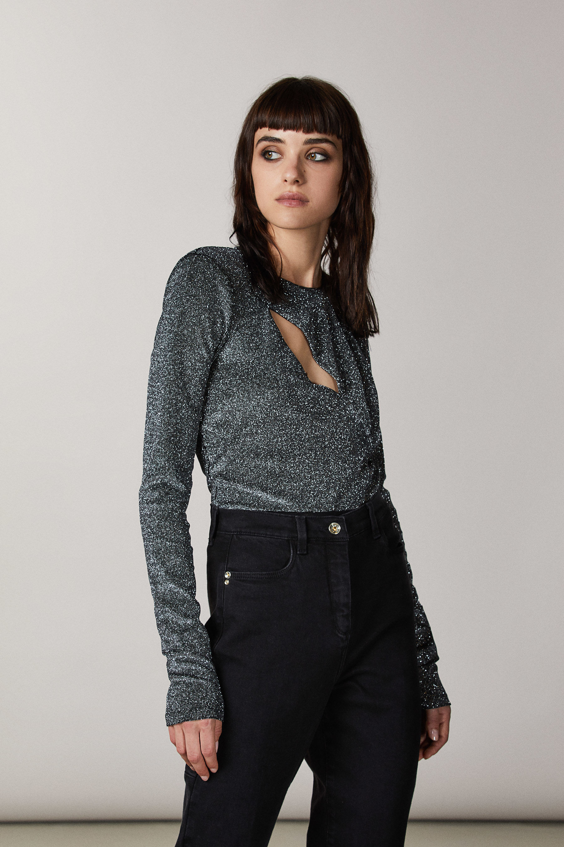 Silver Jersey sweater bodysuit 