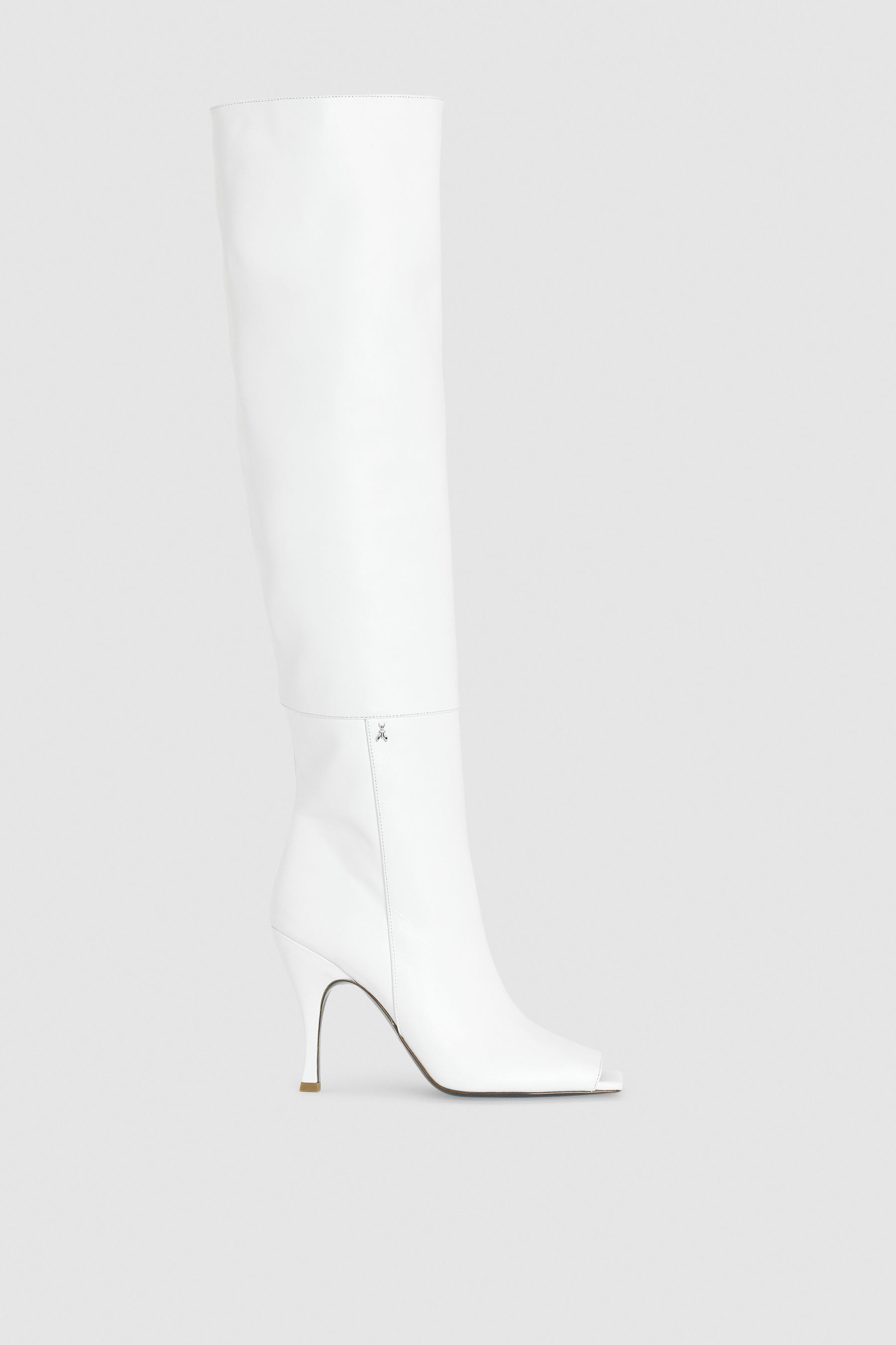 peep toe white booties