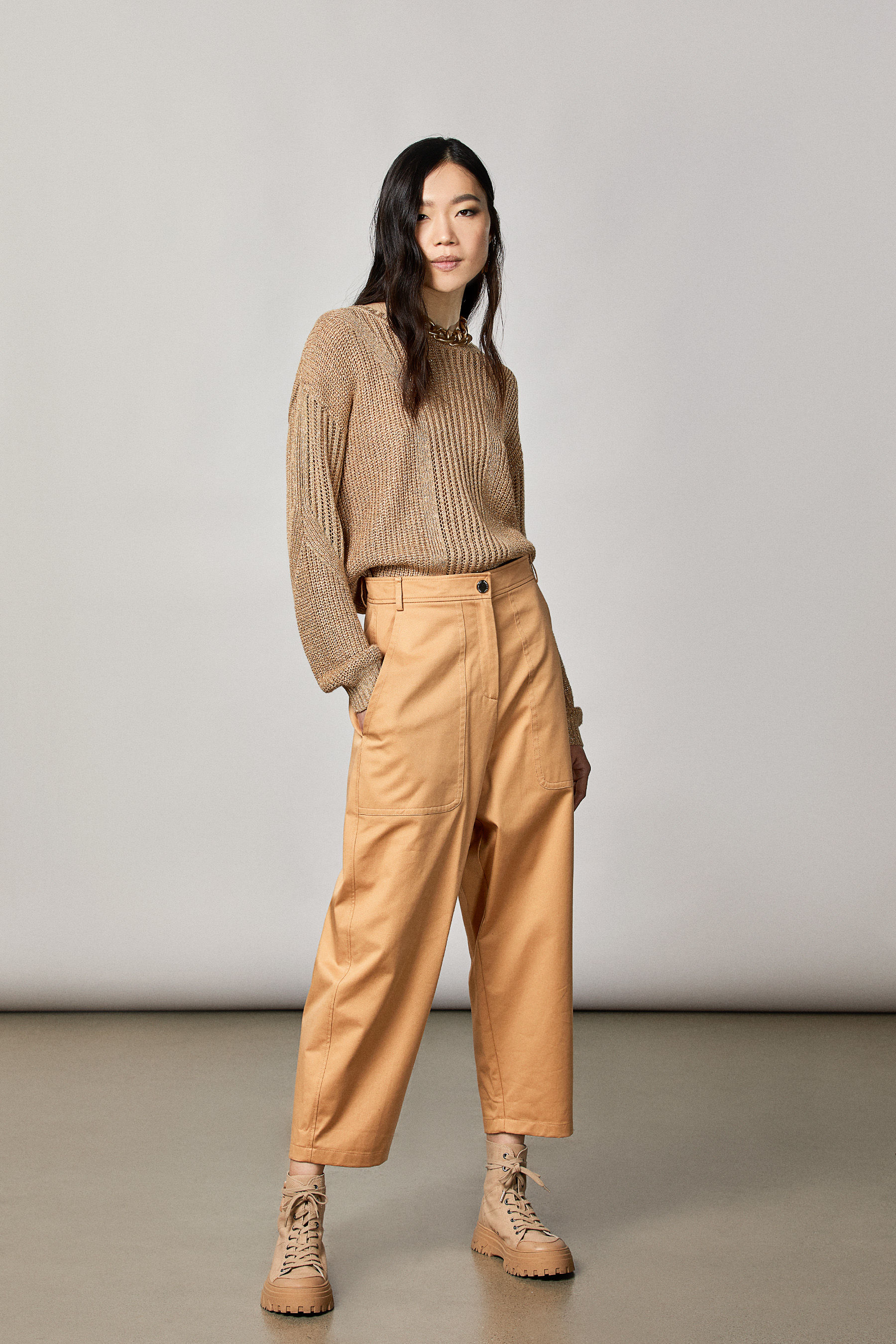 Maglia lurex a costine
