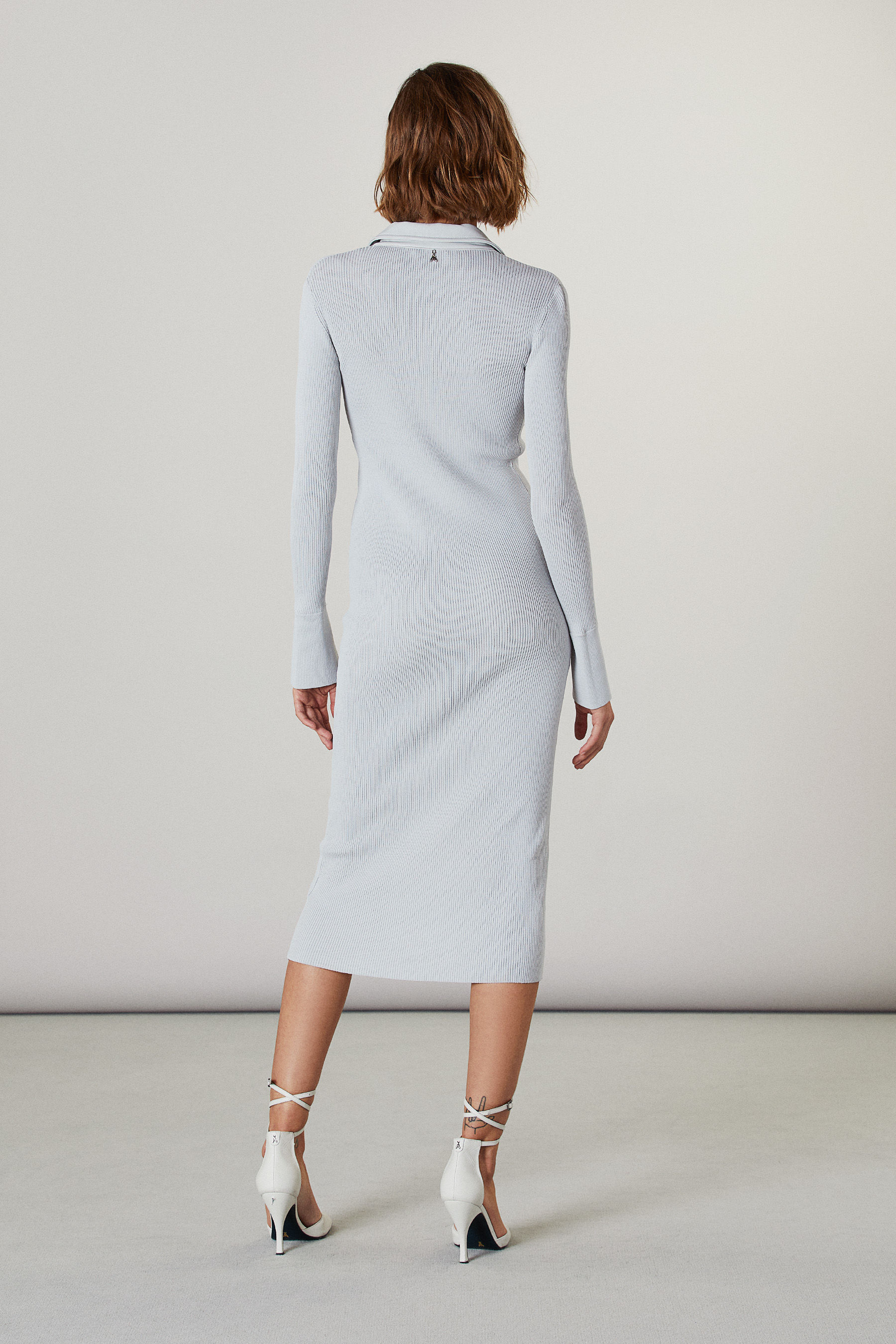 Grey Shirt dress look cardigan 