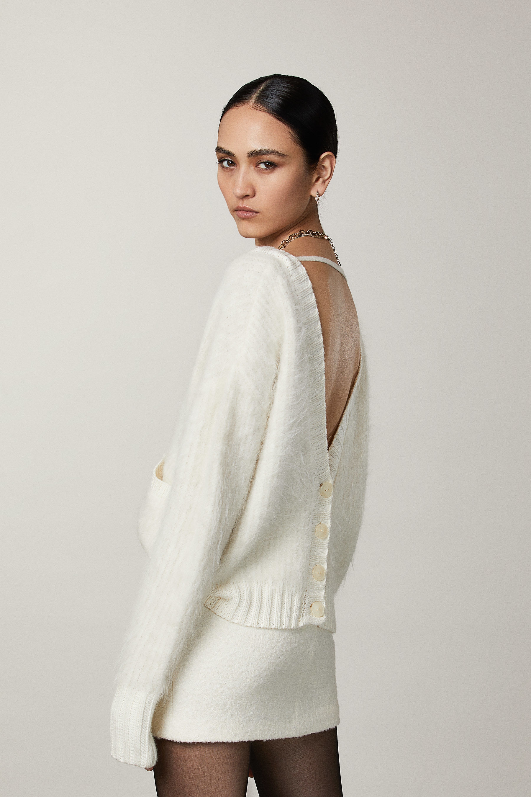 Cardigan misto alpaca