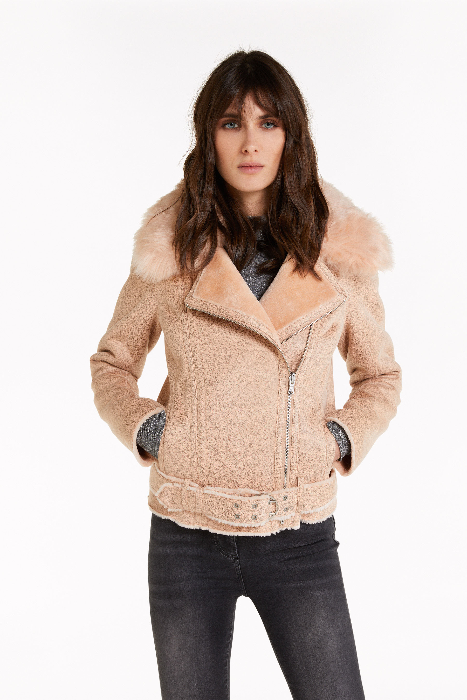 shearling biker jacket