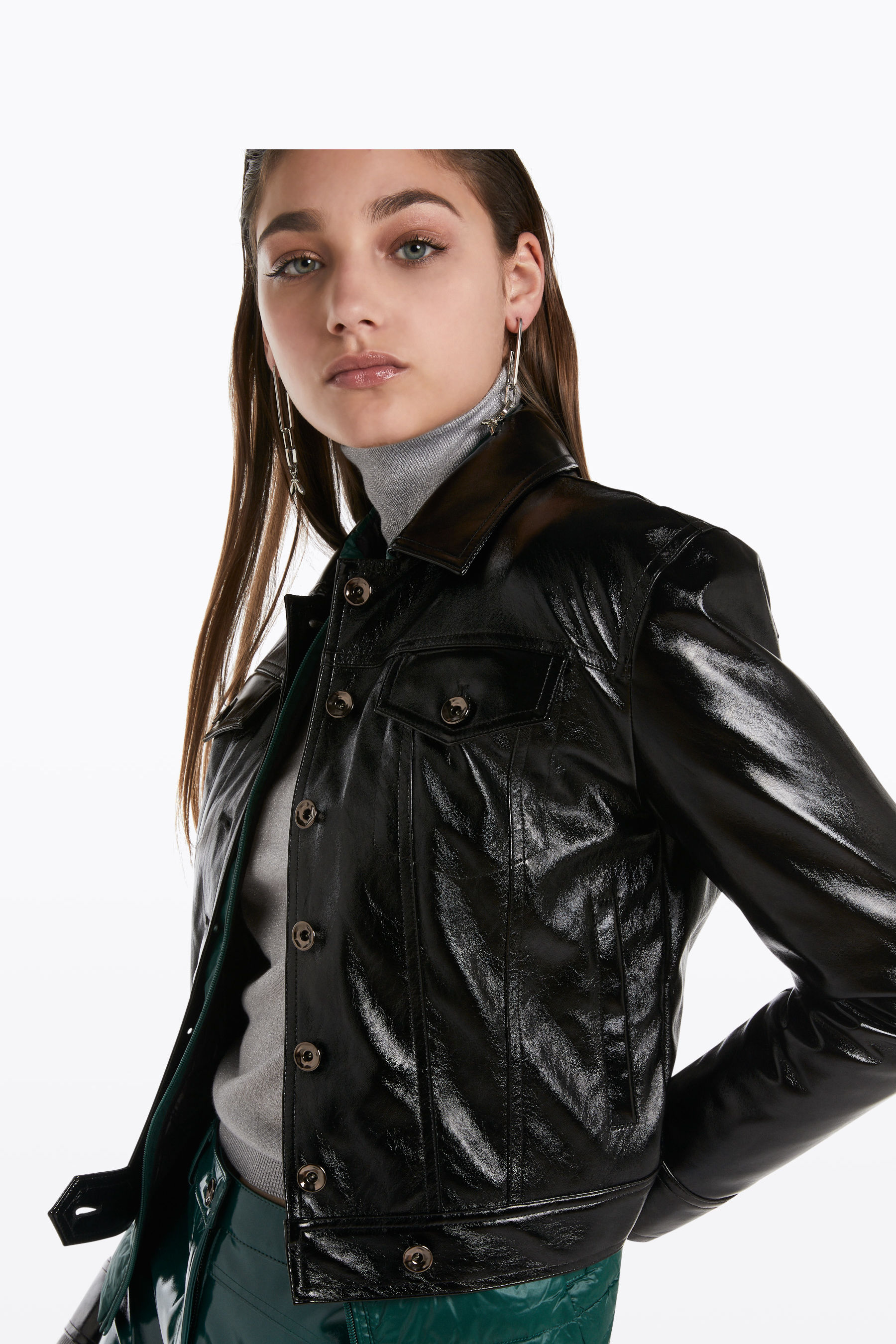 Abrigos y Chaquetas Patrizia Pepe Mujer | Chaqueta efecto charol Black «  Mauro Milana
