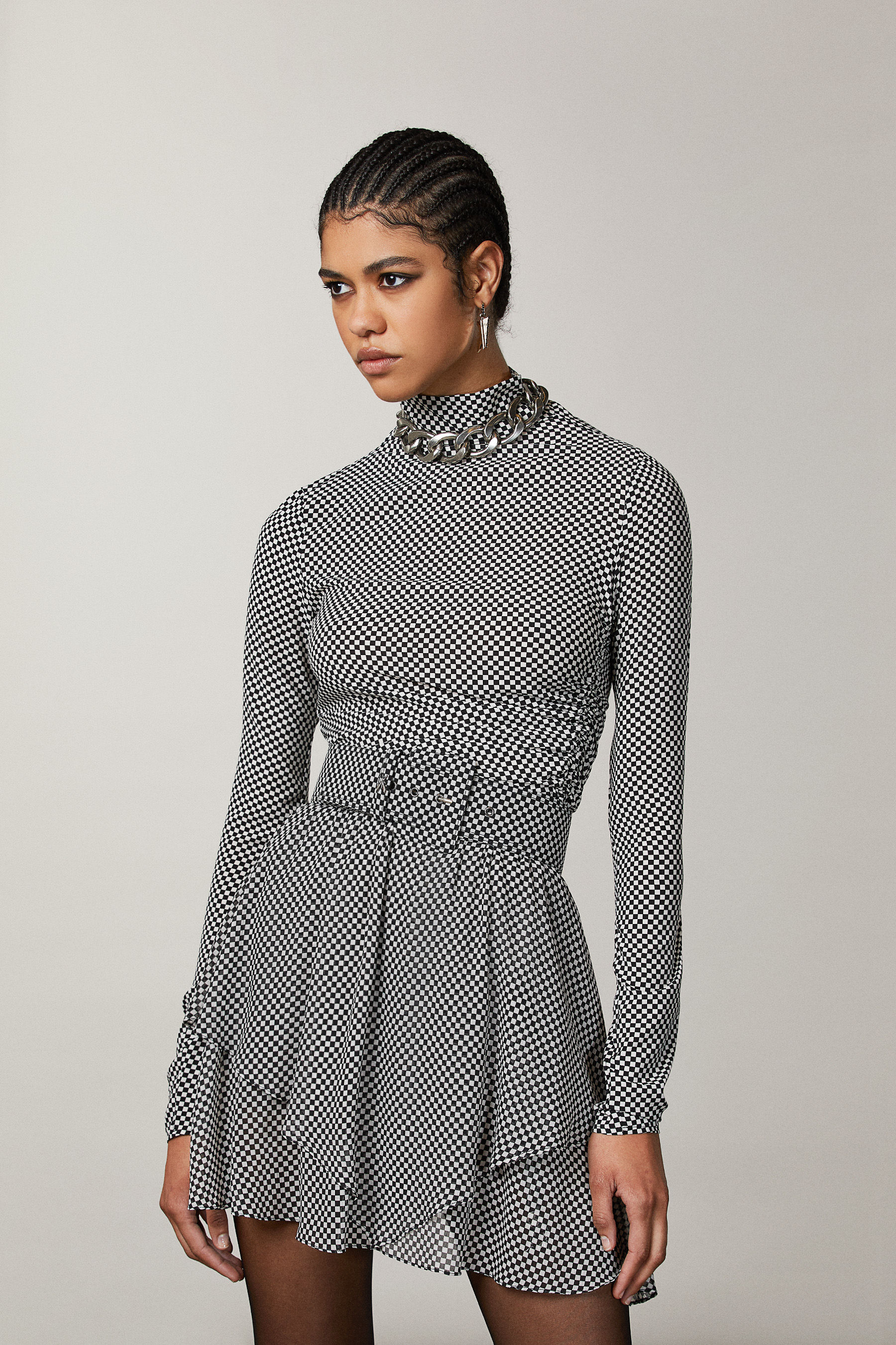 Maglia collo alto con coulisse