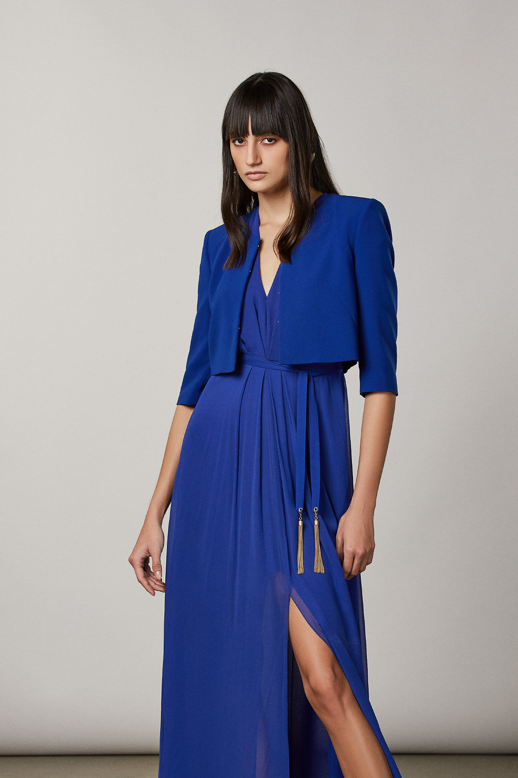 Giacca cropped girocollo