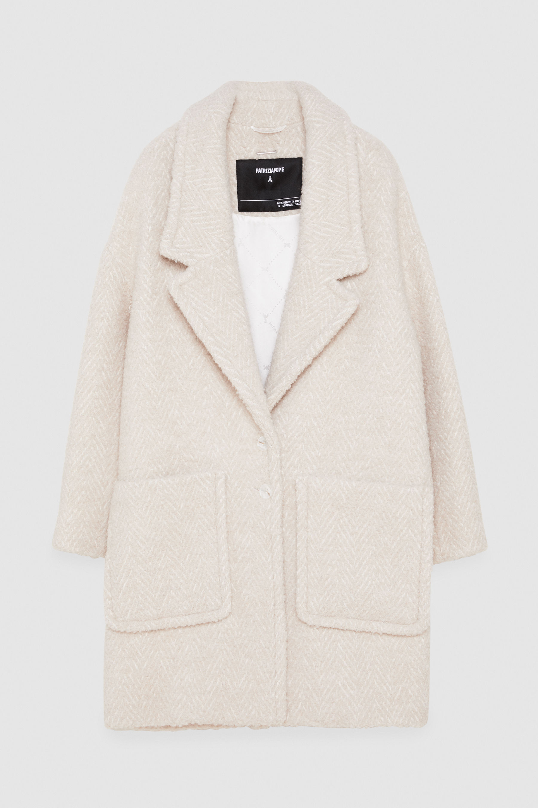 cream pile coat