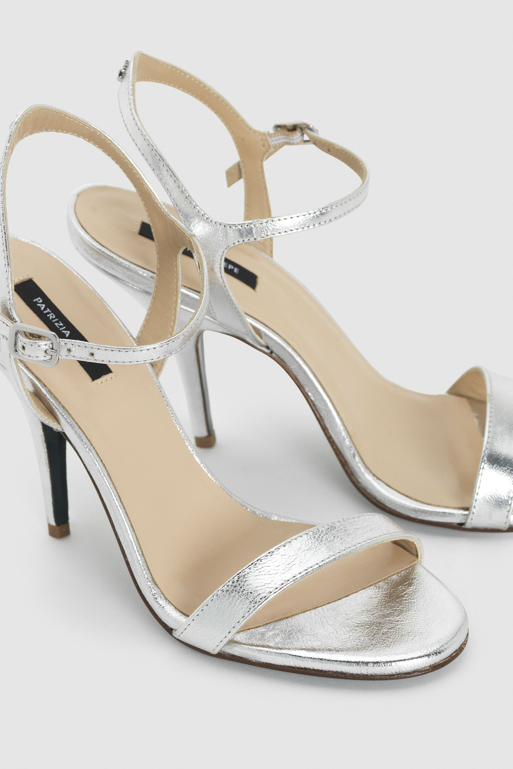silver formal sandals