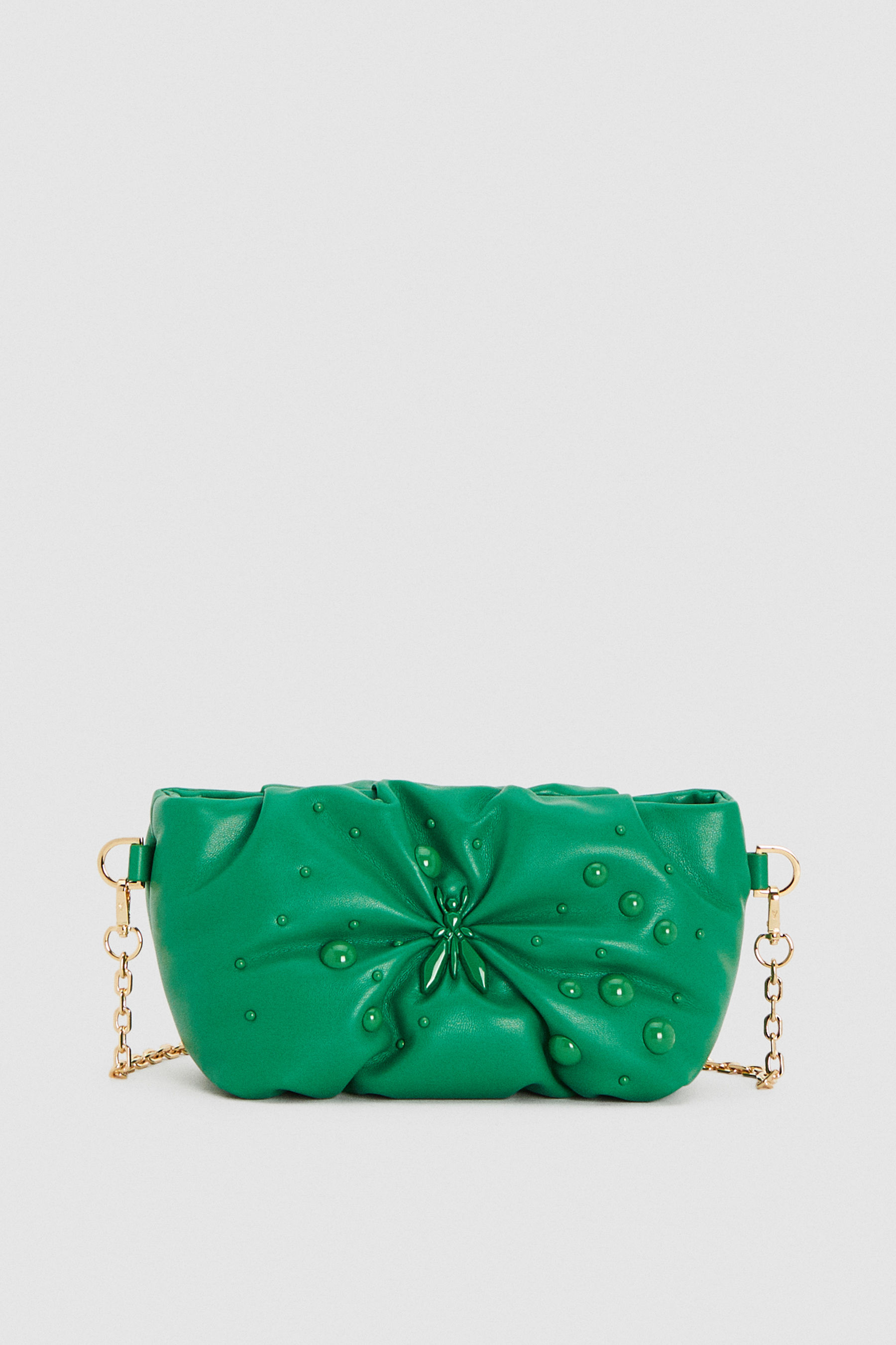 Pochette donna Patrizia Pepe in paglia con inserti in pelle Naturale-Giallo  | Caposerio