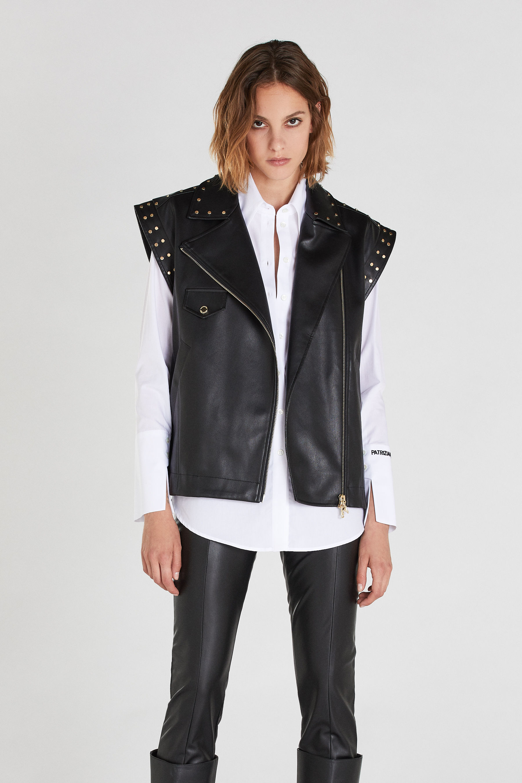 leather gilet jacket