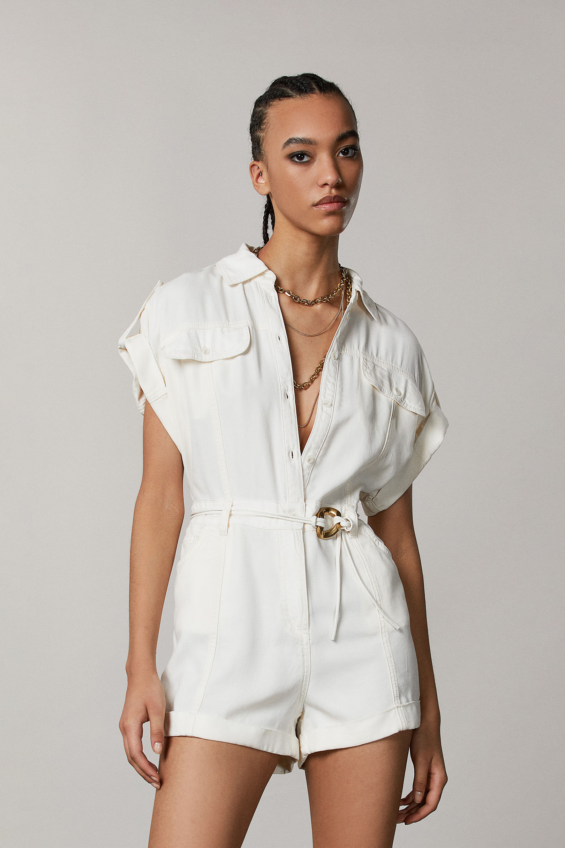 Tuta corta scollo a camicia