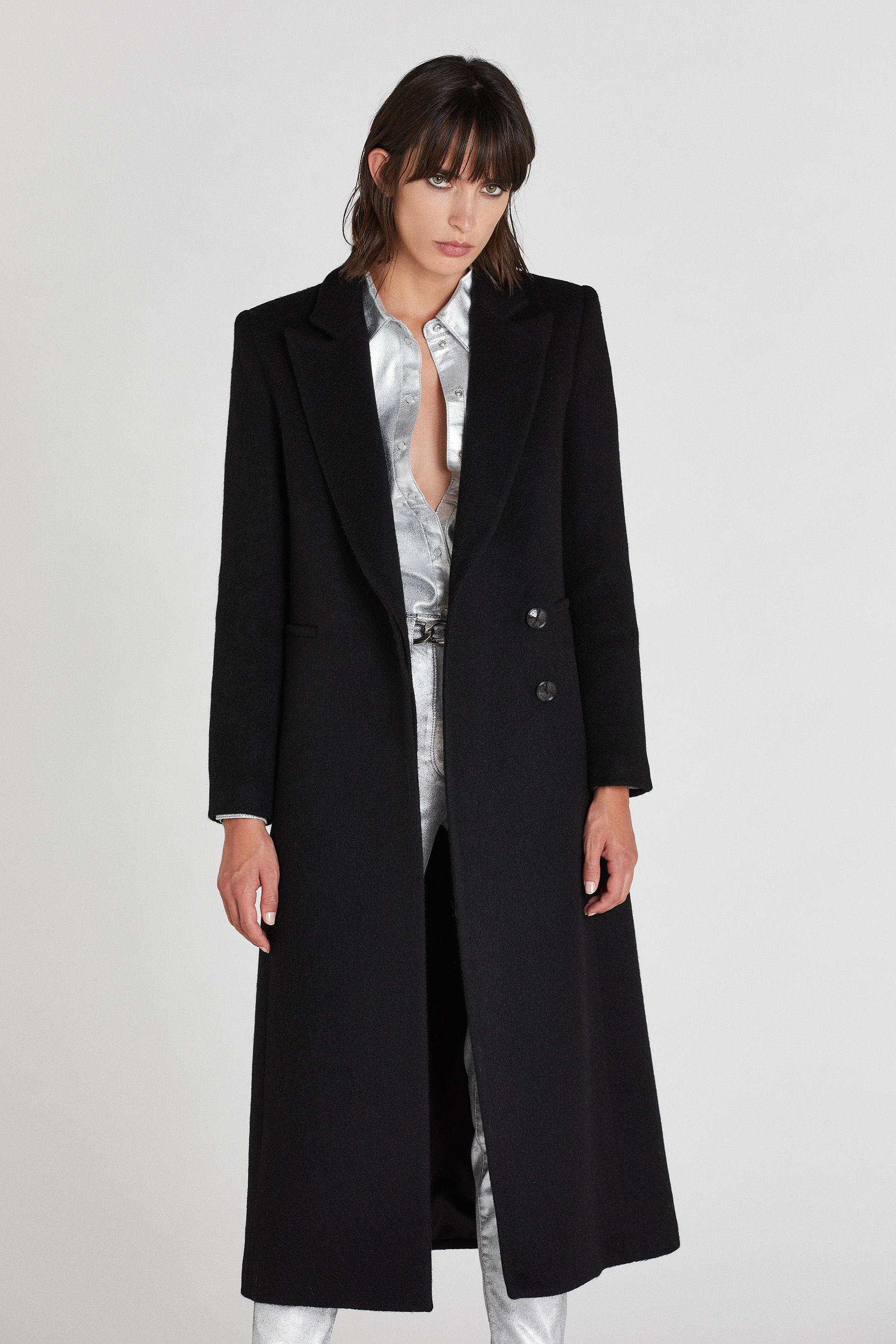 black structured coat