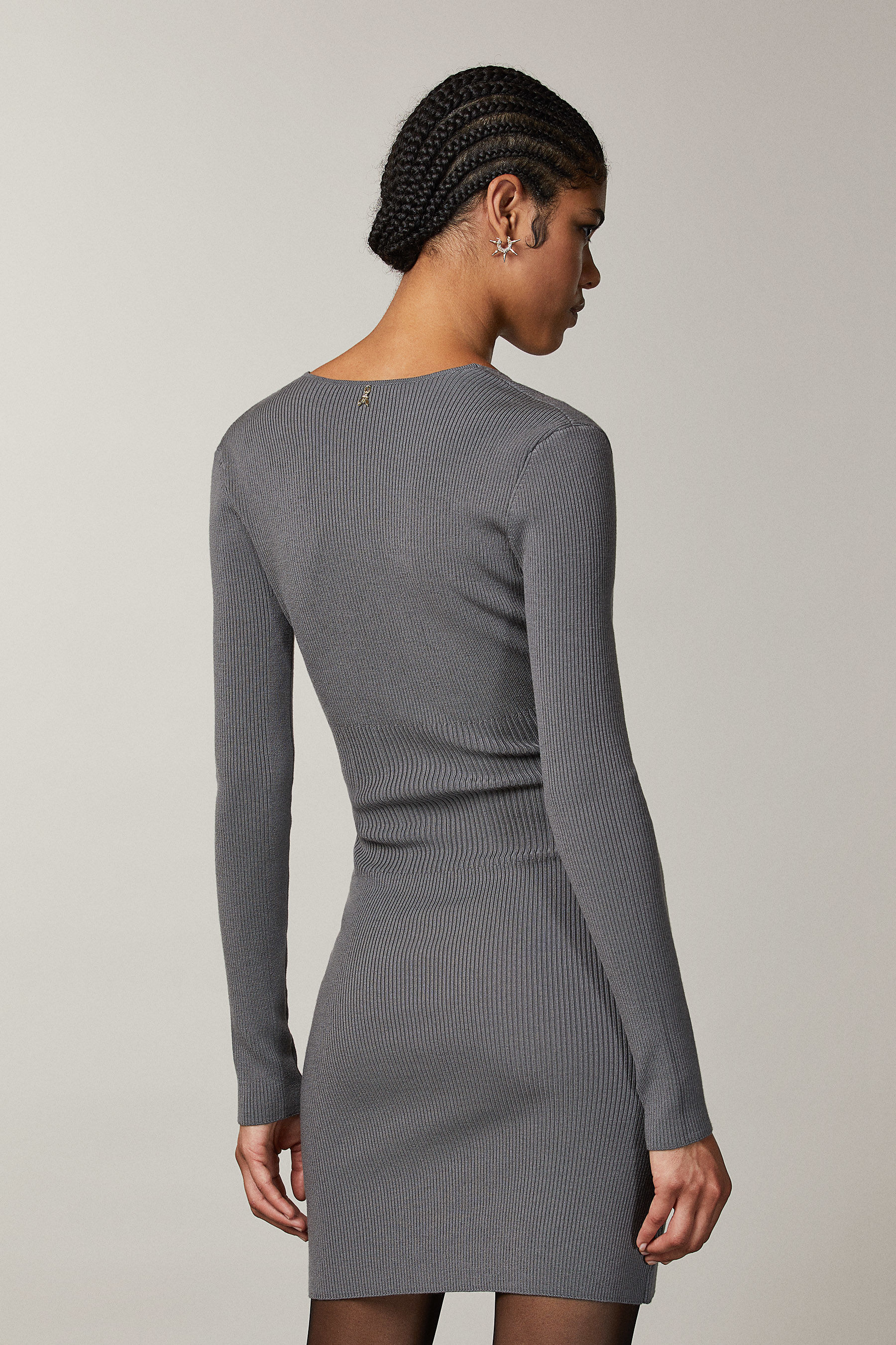 Grey Slim fit wrap dress | Patrizia Pepe