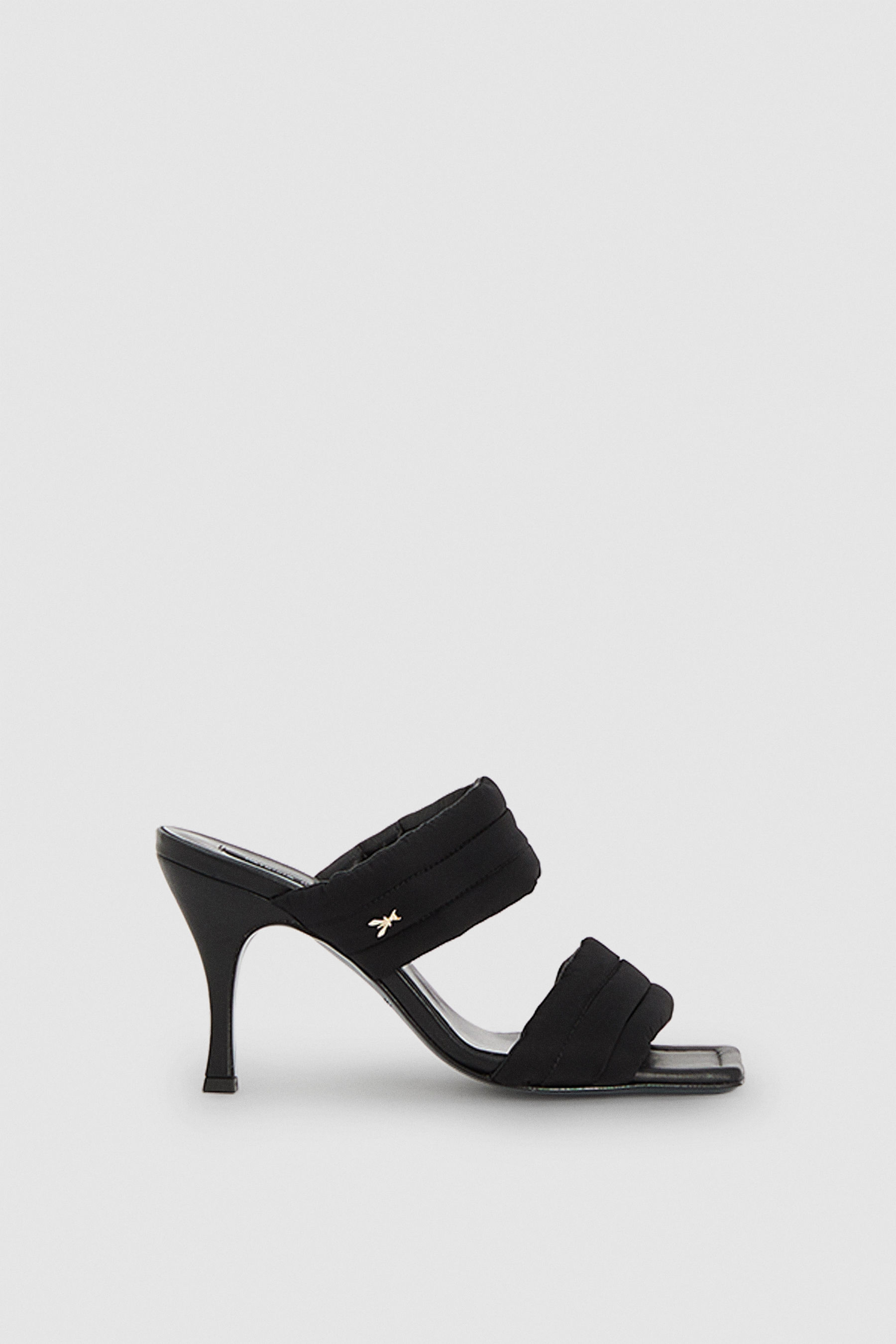 Mule taffetà punta quadrata