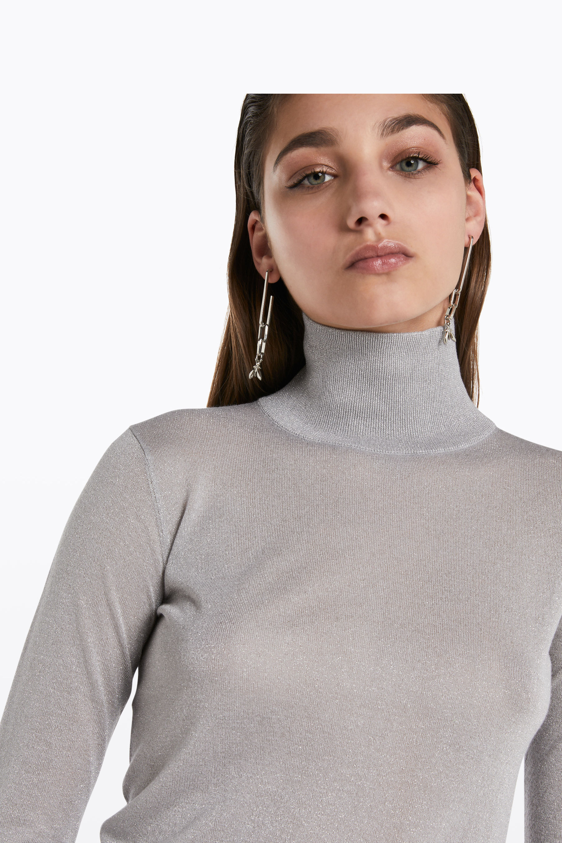silver polo neck