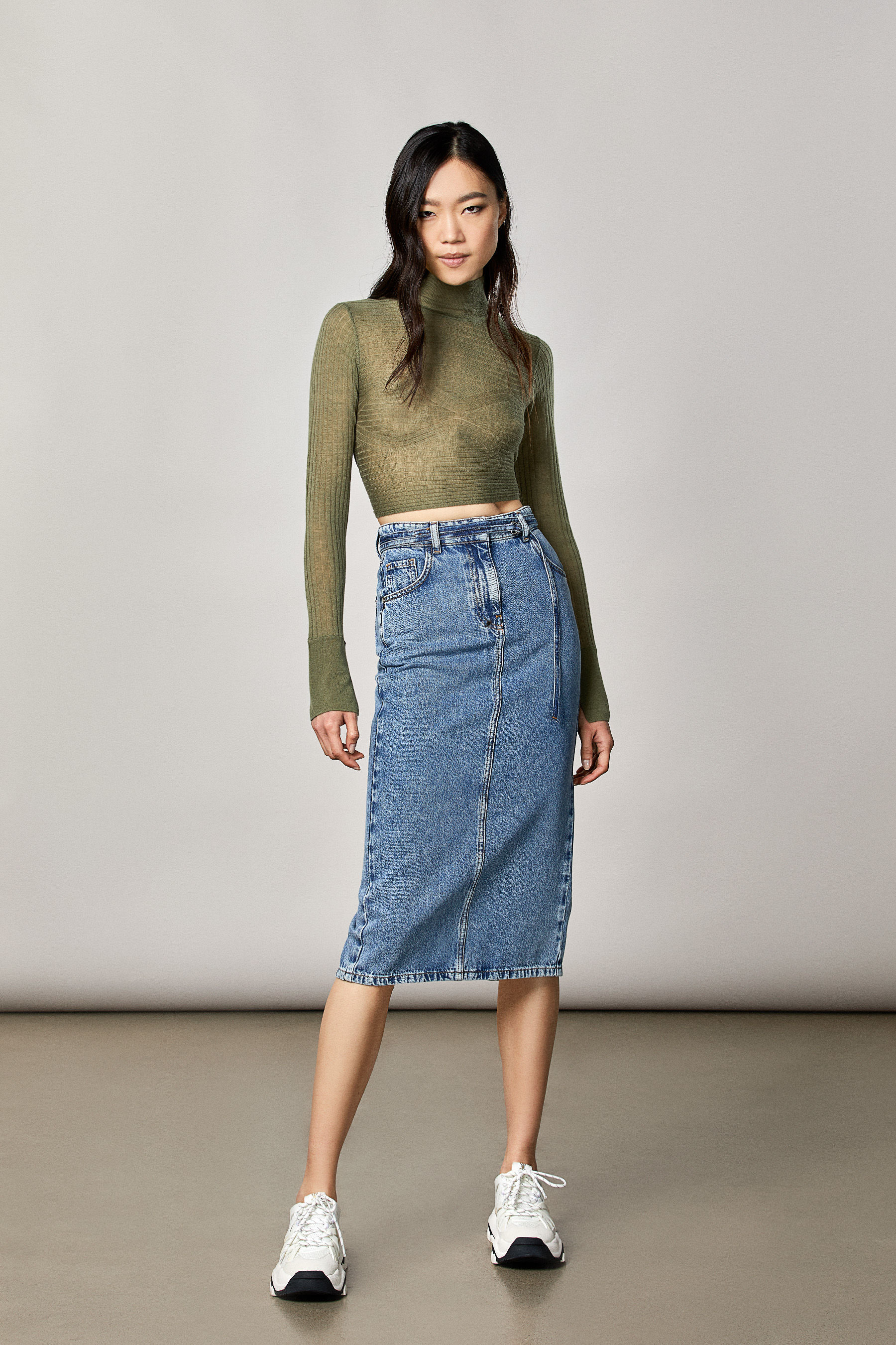 Gonna jeans denim ecosostenibile